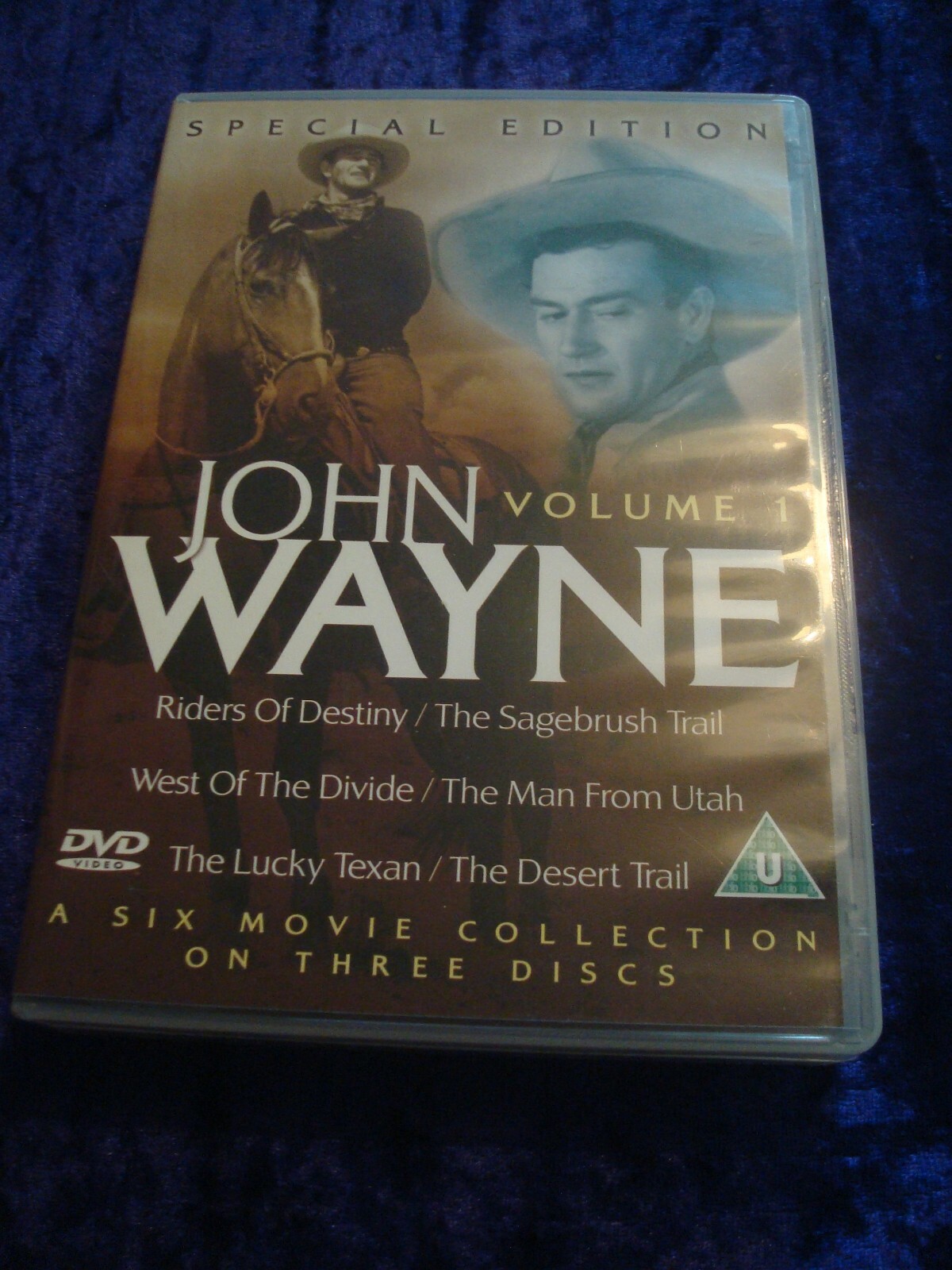 DVD JOHN WAYNE VOLUME ONE SIX MOVIE COLLECTION RIDERS SAGEBRUSH WEST LUCKY TRAIL
