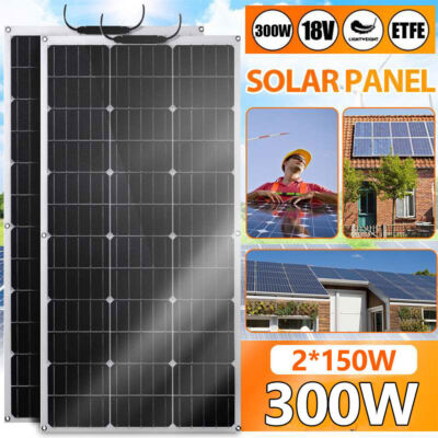 300W Monocrystalline Solar Panel 30A MPPT 12V-24V Battery Off Grid Complete kit