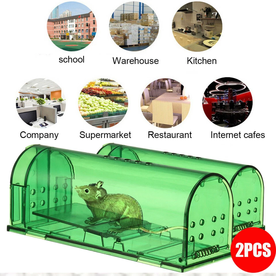 2pcs Mouse Trap Pied Piper Mouse Cage Human Large Live Rodent Control - Image 2 of 4