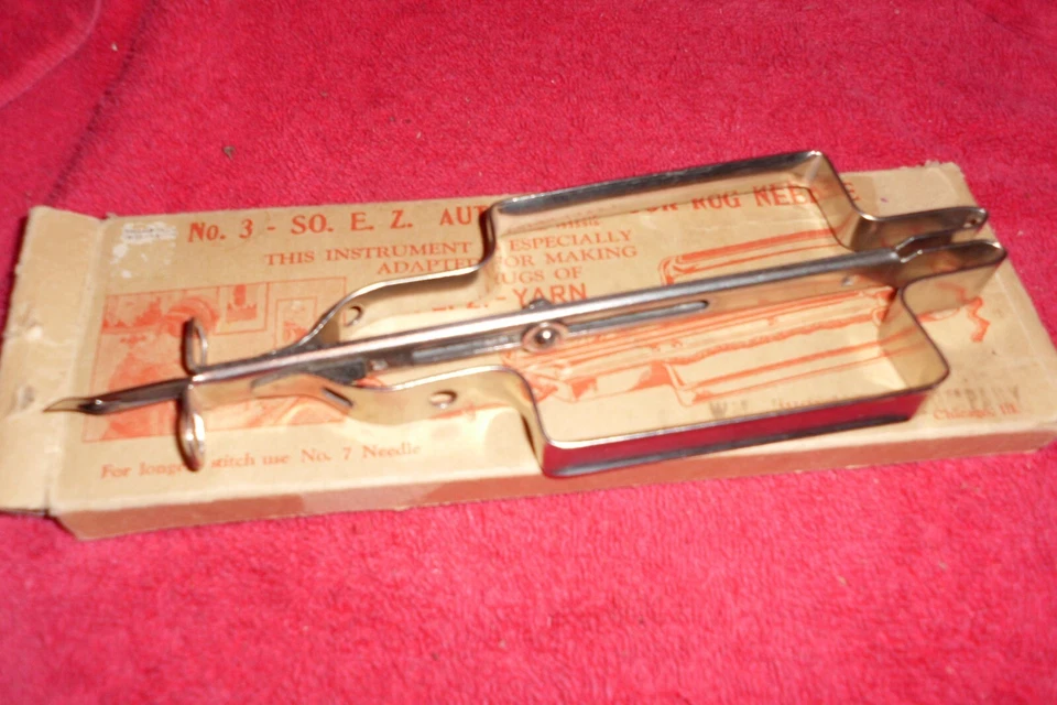 No. 3 SO. E.Z. AUTOMATIC HOOK RUG NEEDLE WONDERART NOS  Box Has Wear - Image 2 of 3