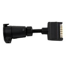 Plastic Trailer Adapter Plug Round Female To Flat Male, Caravan, Boat Connector