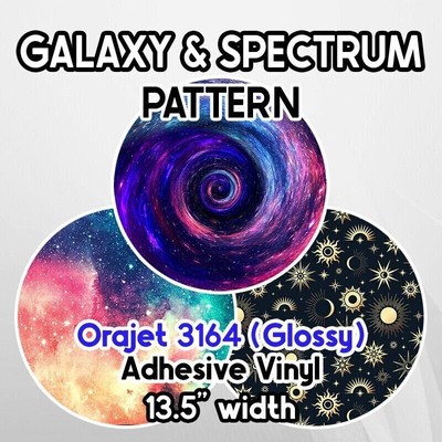 Galaxy / Spectrum / Space Patterned Adhesive Vinyl 13.5'' ROLL **FREE SHIPPING**