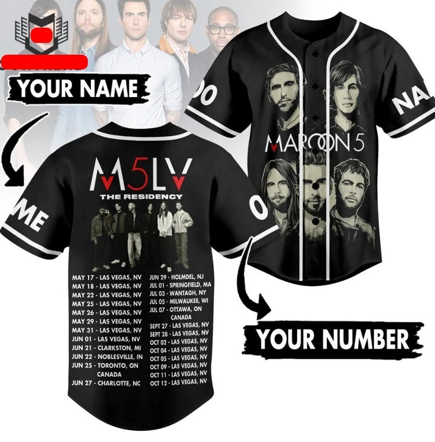 Maroon 5 M5LV The Residency Baseball Jersey