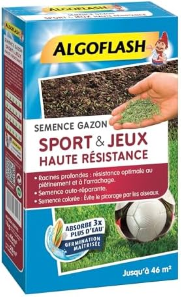 Algoflash Semence Prato Sport & Gioco Ad Alta Resistenza 1 kg SEMHR 1, Blu