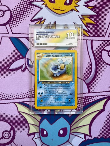 Light Vaporeon (1st Edition) graded ACE 10 for sale on eBay