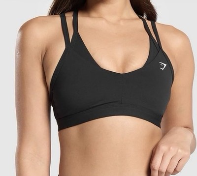 GYMSHARK Double Up Sports Bra in Black - Size XXL