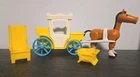 Vintage 1975 FISHER PRICE LITTLE PEOPLE #993 Castle Lot Carriage Throne Horse