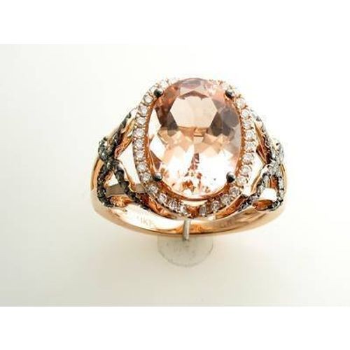 Le Vian 14K Rose Gold Cocktail Ring for Women 4.84 cts Morganite Diamonds Size 7