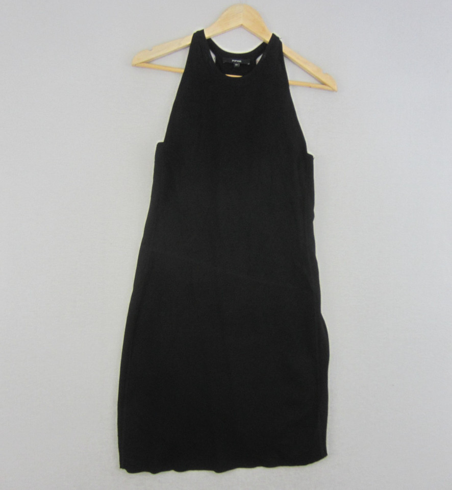 Piper Dress Womens 10 Black A-Line Sleeveless Knee Length Pockets Casual Coastal