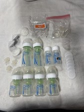 DR BROWNS 4oz 5oz 9oz NATURAL FLOW BOTTLE LOT W/ EXTRAS NIPPLES TOPS DISCS VENTS