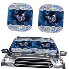 Butterfly Windshield Sun Shade for Women, Butterfly Car Butterfly Blue