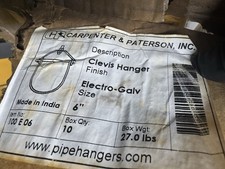 Wieszak na rury Carpenter & Paterson 6" Clevis ocynkowany elektrycznie pudełko 10 100E06