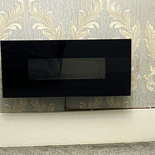 Wall-Mounted Electric Fireplace Insert, Black Glass Front Finish