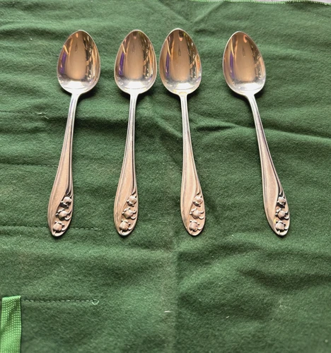 Lily of the Valley by Gorham Sterling Silver Dessert Spoons - 4 pcs - 3.5 ounces