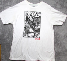 Marvel X-Men Shirt Mens XL White Wolverine Comic Graphic Tee Claw Marks Back
