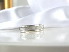 Vintage Sterling Silver 925 Natural Diamond Mens Womens Wedding Band Size 11