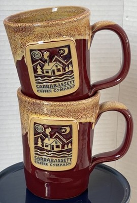 Deneen Carrabassett Hand Made- Coffee Company  Coffee Mug  Set Of 2 (4 1/2 Tall)