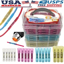 400/1000PCS Waterproof Heat Shrink Butt Wire Splice Crimp Connectors Terminals