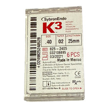 SybronEndo K3 Nickel-Titanium Files NiTi Endo Files K3 .40/.02 25mm