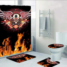 Harley Davidson Legendary Skull v2 Shower Curtain or Bathroom Set