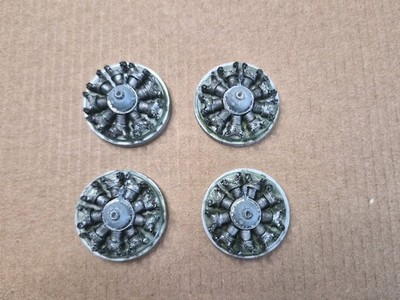  1:48 Quickboost B-17G Engines #48039 Painted And Ready To Install.