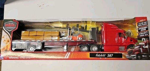NEW Long Hauler Trucker Peterbilt 387 Truck Trailer NewRay Red 1/32 Diecast