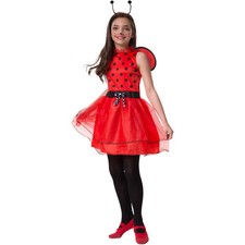 Kinder Mädchen Kostüm Marienkäfer Glückskäfer Kleid Flügel Fasching Verkleidung
