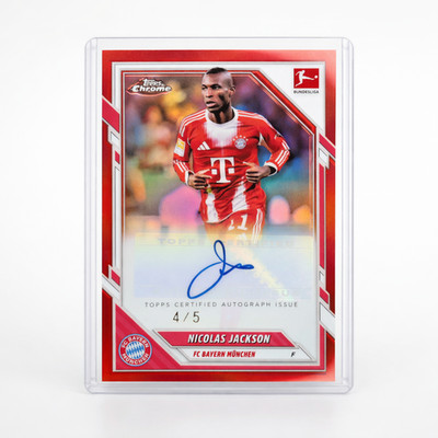    2026 TOPPS CHROME BUNDESLIGA NICOLAS JACKSON AUTO RED /5 MÜNCHEN RARE 