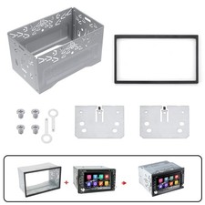 Double 2din Metal Fascia Mounting Dash Kit Car Player Frame Dvd Stereo Universal