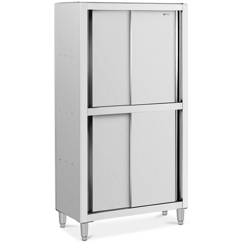 Geschirrschrank Edelstahl Hochschrank Vorratsschrank Schiebetüren Breite 100 cm - Bild 1 von 6