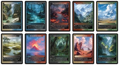 Fetch Lands complete Set  Givememana Tokens Series 2 Magic the Gathering MTG
