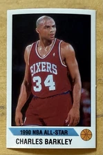 1990-91 Panini Stickers hand cut #J Charles Barkley All-Star 76ers Mint Rare