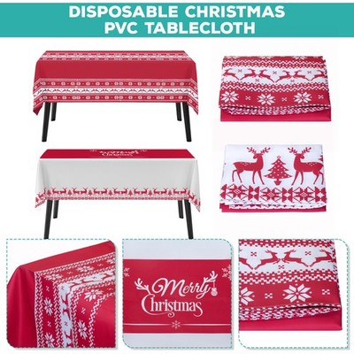 1 Stück Weihnachten Tischdecke Polyester Tuch Abwaschbar Weihnachten Event Wohndeko