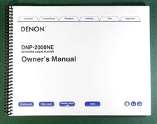 Denon DNP-2000NE Instruction Manual: Full Color 144 Pages & Protective Covers!