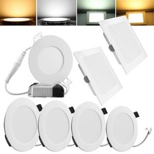 LED Panel Einbaustrahler Deckenleuchte Flach Einbau Leuchte Rund Eckig Spot 230V