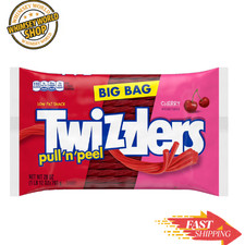 PULL 'N' PEEL Cherry Flavored Licorice Style, Low Fat Candy Big Bag, 28 oz