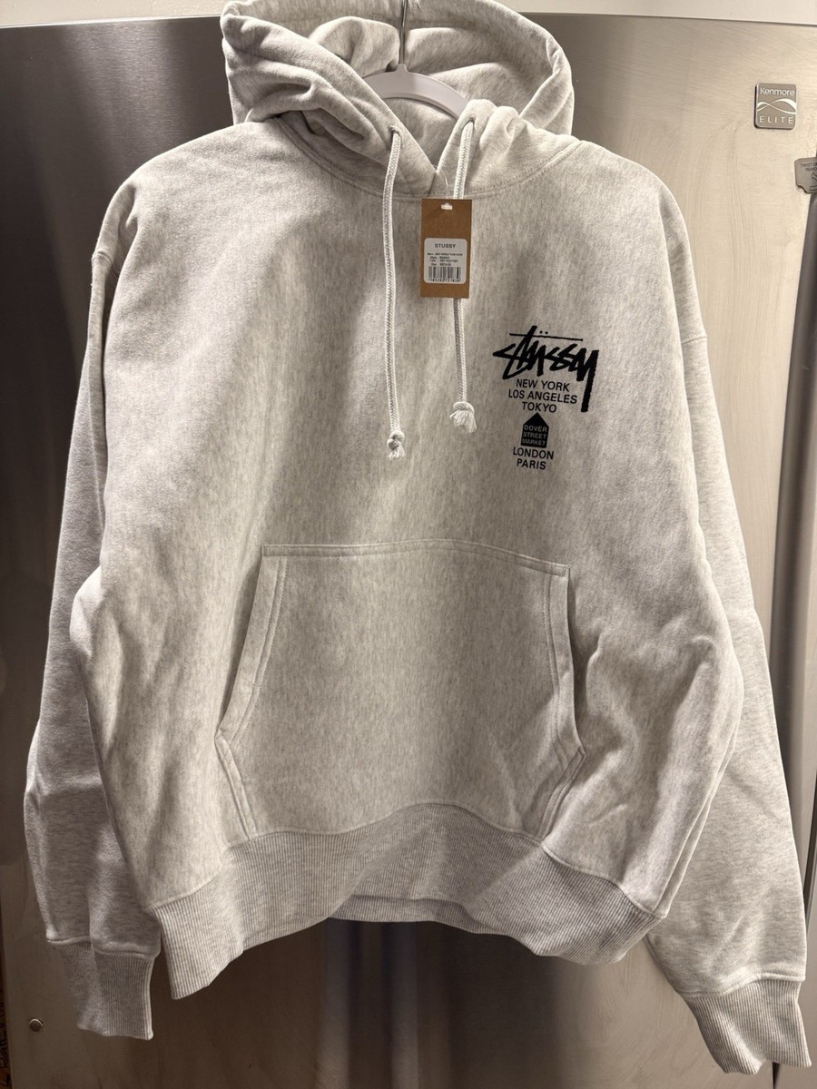 Stussy DSM World Tour Hoodie -Medium - Ash Heather Dover Street