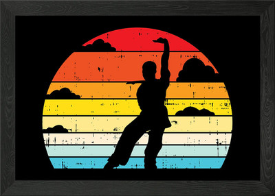 Shaolin Kung Fu Katze Pose gerahmtes Wandbild Poster Leinwanddruck Bild