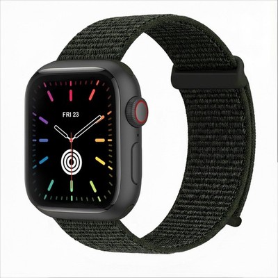 Smartwatch Armband für Apple Watch Series 7 41mm Nylon Textil Band Klett Grün