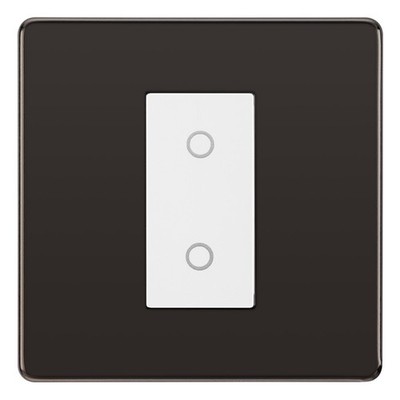 BG Nexus schraubenloser Black Nickel Single Master Touch Dimmschalter weißer Einsatz