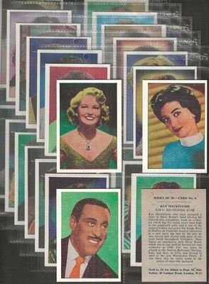 MADISON CONFECTIONERY - FULL SET - RECORDING STARS 1958 (X50 KARTEN) TOP+++