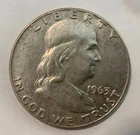 1963 D Franklin Silver Half Dollar 90 % Silver Uncertified Circulated Ungraded