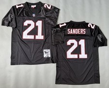NEW Deion Sanders 21 Atlanta Falcons Throwback American Football NFL Jersey