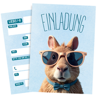 8 Einladungskarten Kindergeburtstag Capybara - Einladung Jungen & MäDchen #83