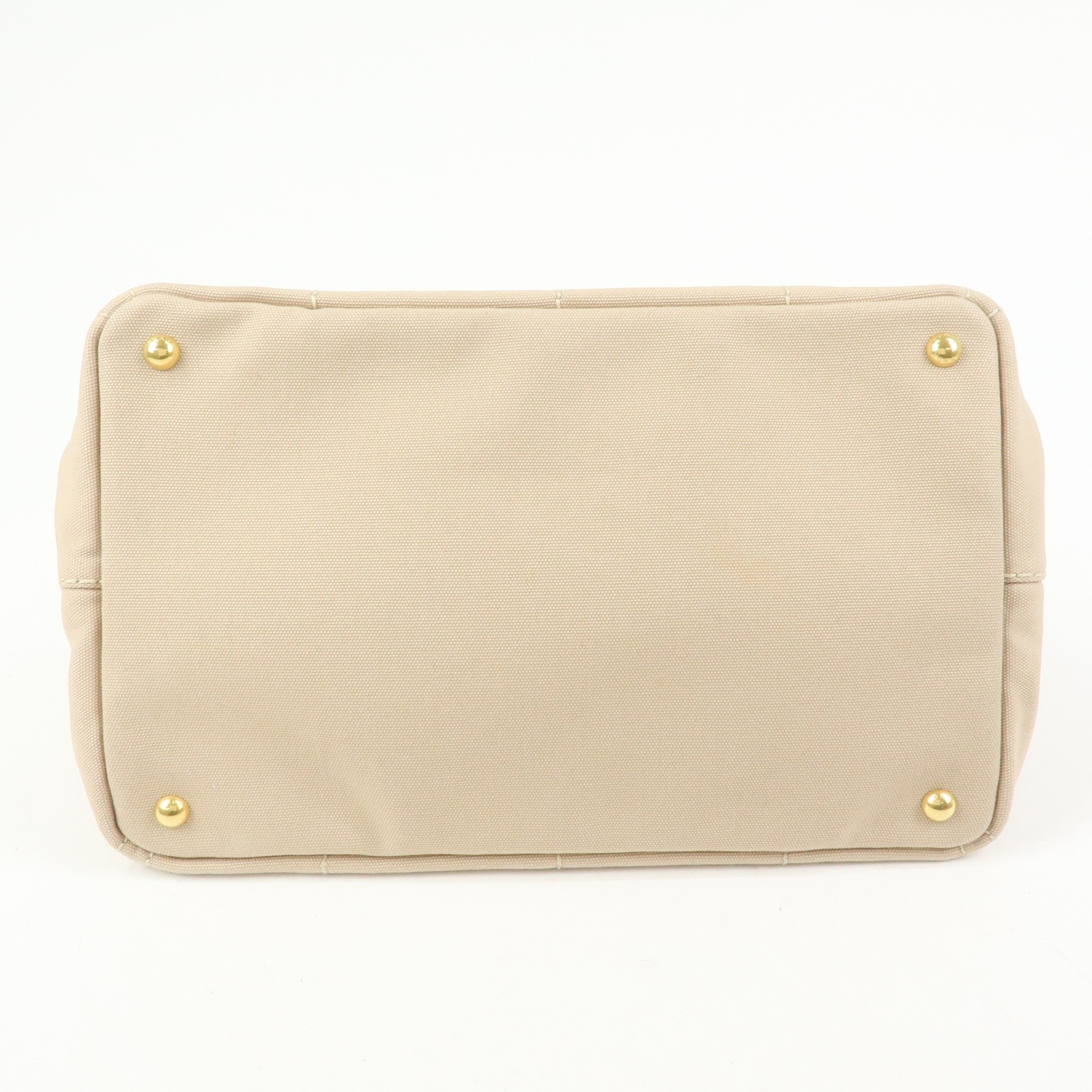 PRADA Canapa Triangle Logo 2Way Tote Hand Shoulder Bag Beige B1877G Used F/S thumbnail 5