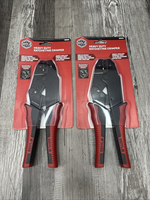 Lot Of 2 Doyle Heavy Duty Ratcheting Crimper Tool 10-22 58325