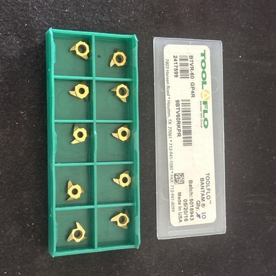 Qty. 10, TOOL FLO BTVR-60, GP4R  Bantam BT Series Carbide Threading Inserts USA!