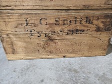 Vintage L.C. Smith Typewriter Crate – Industrial Wood Box 26x18x13 – 2 Available thumbnail