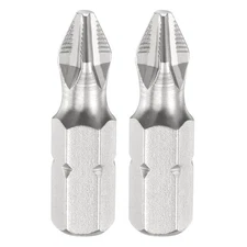 2pcs PH2 Phillips Screwdrivers Bit 1/4" Hex Shank 1" Long Magnetic Black