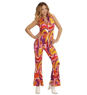 Widmann The 70s Groovy Style - Blue Flowers (Jumpsuit) (L) Different Colors